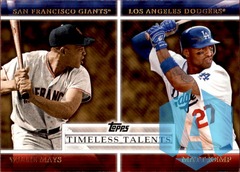 2012 Topps Timeless Talents Willie Mays & Matt Kemp #TT-4 - Giants/Dodgers